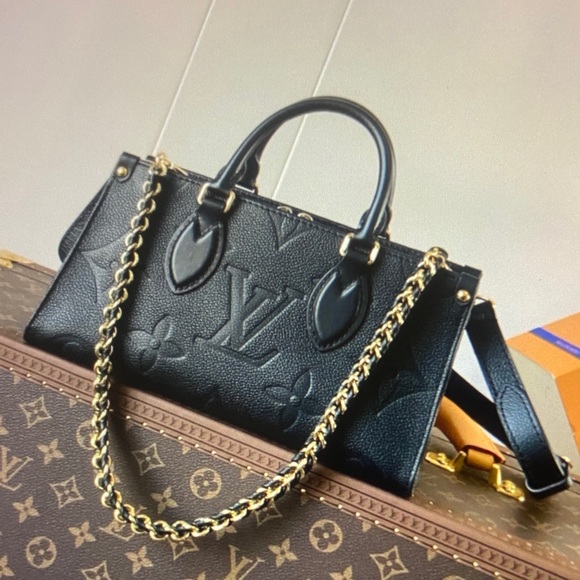 Louis Vuitton Handbags - Louis Vuitton Black Satchel with Gold Chain